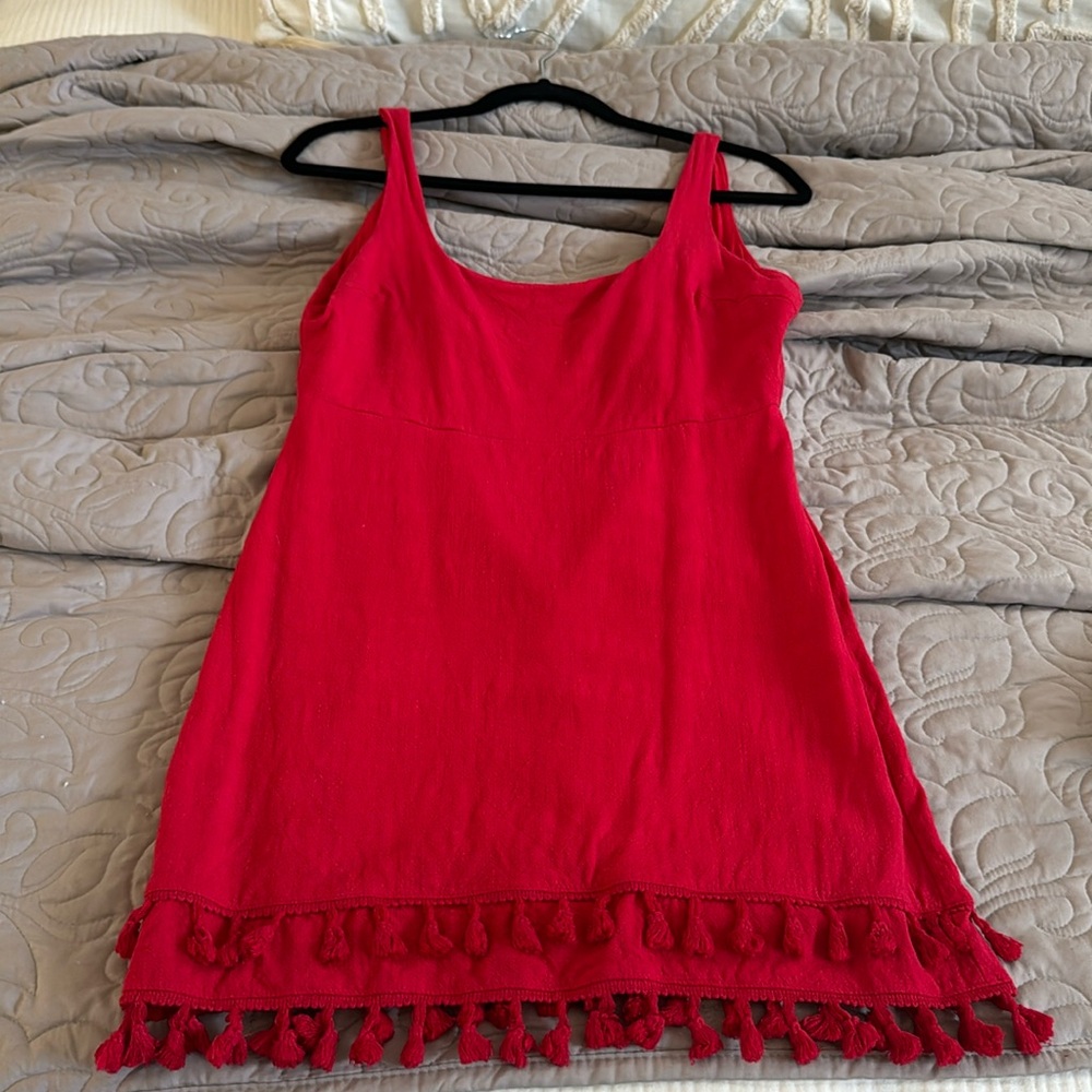 Feel the Sunshine Red Tassel Mini dress Lulus